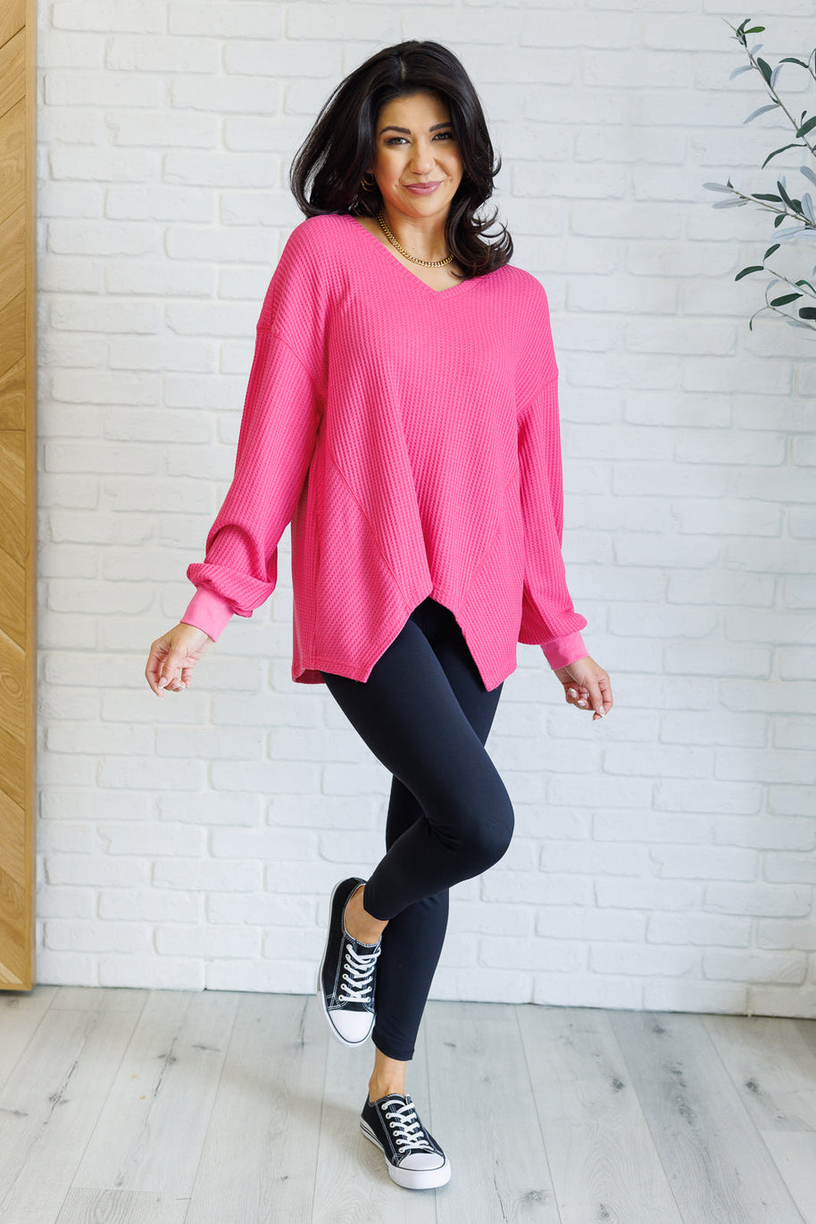 Good Things Are Coming V-Neck Top in Pink-Tops-Ave Shops-[option4]-[option5]-[option6]-[option7]-[option8]-Shop-Boutique-Clothing-for-Women-Online