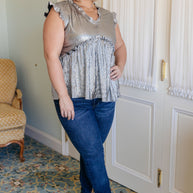 Shine On Metallic Peplum Top-Tops-Ave Shops-[option4]-[option5]-[option6]-[option7]-[option8]-Shop-Boutique-Clothing-for-Women-Online