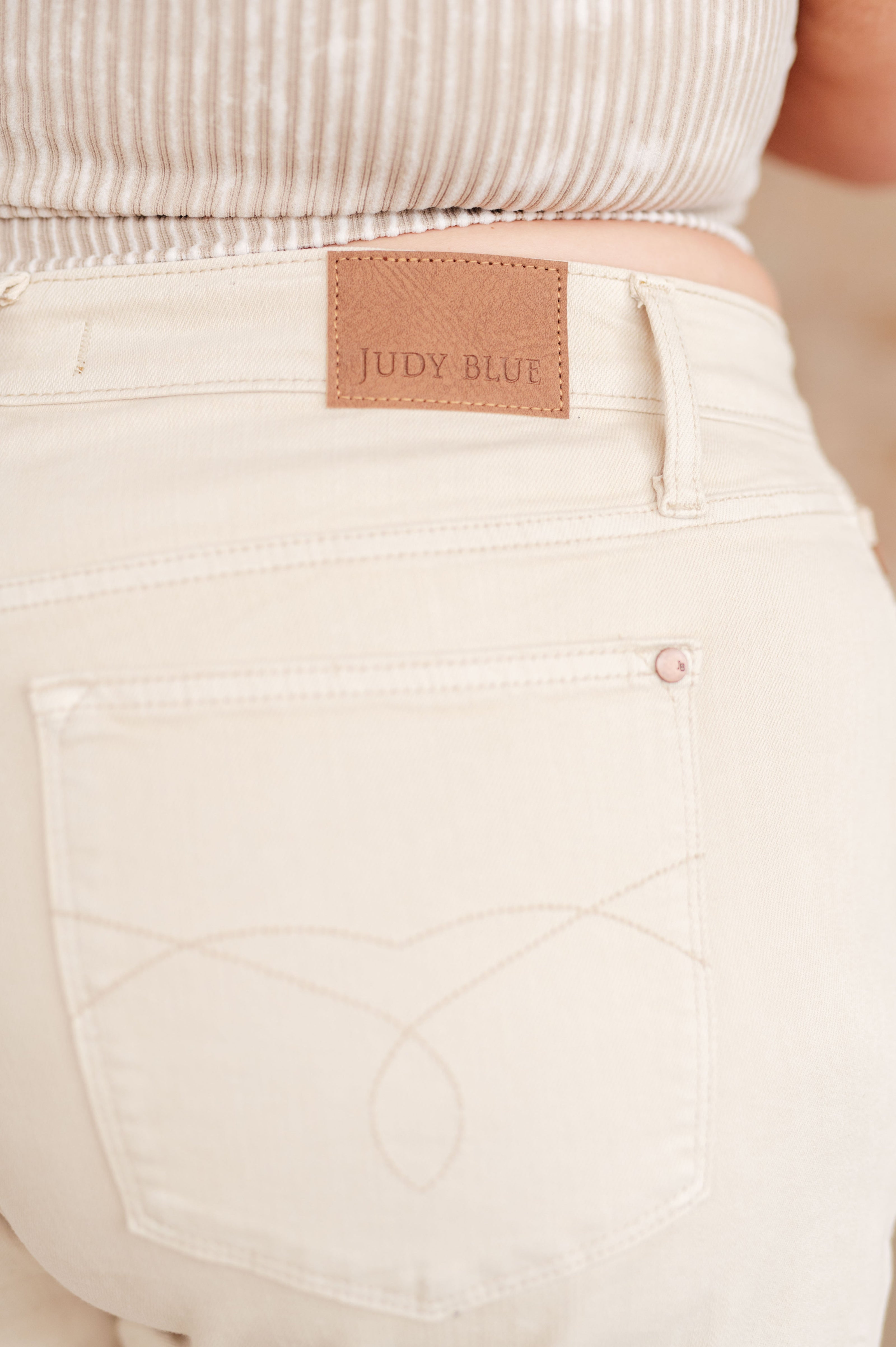 Judy Blue Greta High Rise Garment Dyed Shorts in Bone-Denim-Ave Shops-[option4]-[option5]-[option6]-[option7]-[option8]-Shop-Boutique-Clothing-for-Women-Online