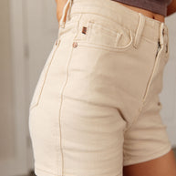 Judy Blue Greta High Rise Garment Dyed Shorts in Bone-Denim-Ave Shops-[option4]-[option5]-[option6]-[option7]-[option8]-Shop-Boutique-Clothing-for-Women-Online