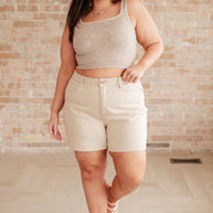 Judy Blue Greta High Rise Garment Dyed Shorts in Bone-Denim-Ave Shops-[option4]-[option5]-[option6]-[option7]-[option8]-Shop-Boutique-Clothing-for-Women-Online
