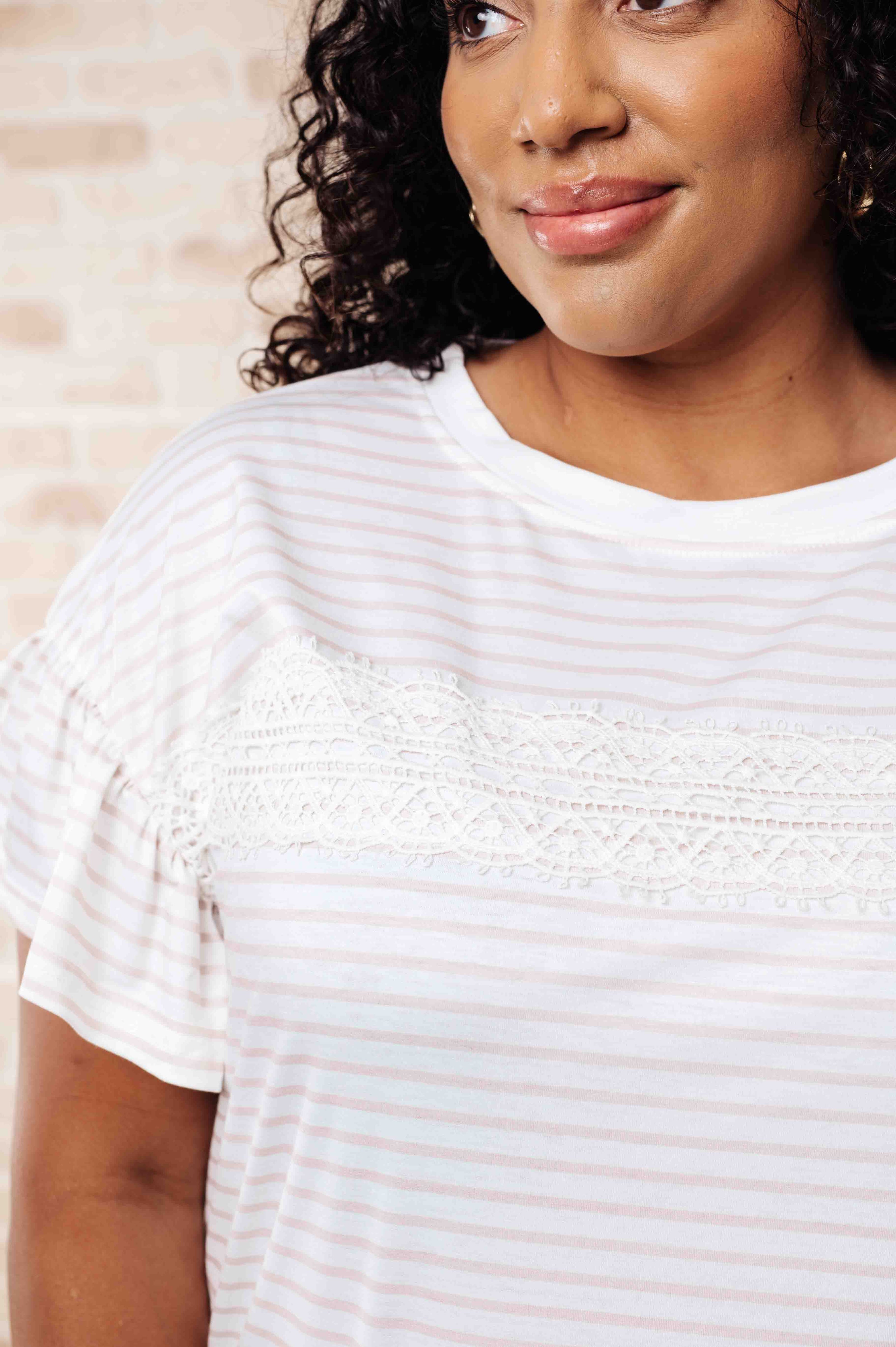 Hand to Hold Lace Detail Striped Top-Tops-Ave Shops-[option4]-[option5]-[option6]-[option7]-[option8]-Shop-Boutique-Clothing-for-Women-Online