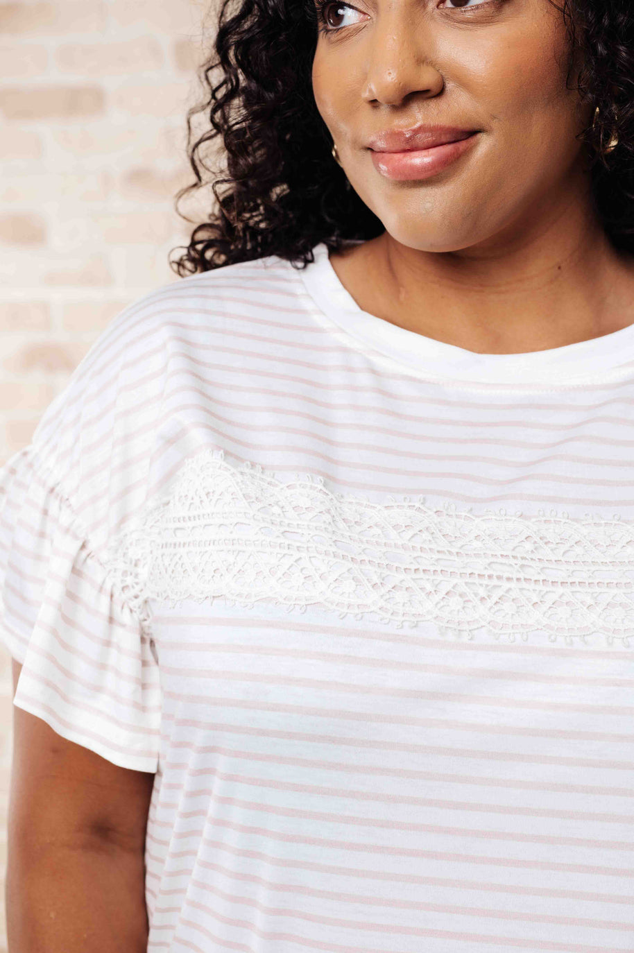 Hand to Hold Lace Detail Striped Top-Tops-Ave Shops-[option4]-[option5]-[option6]-[option7]-[option8]-Shop-Boutique-Clothing-for-Women-Online