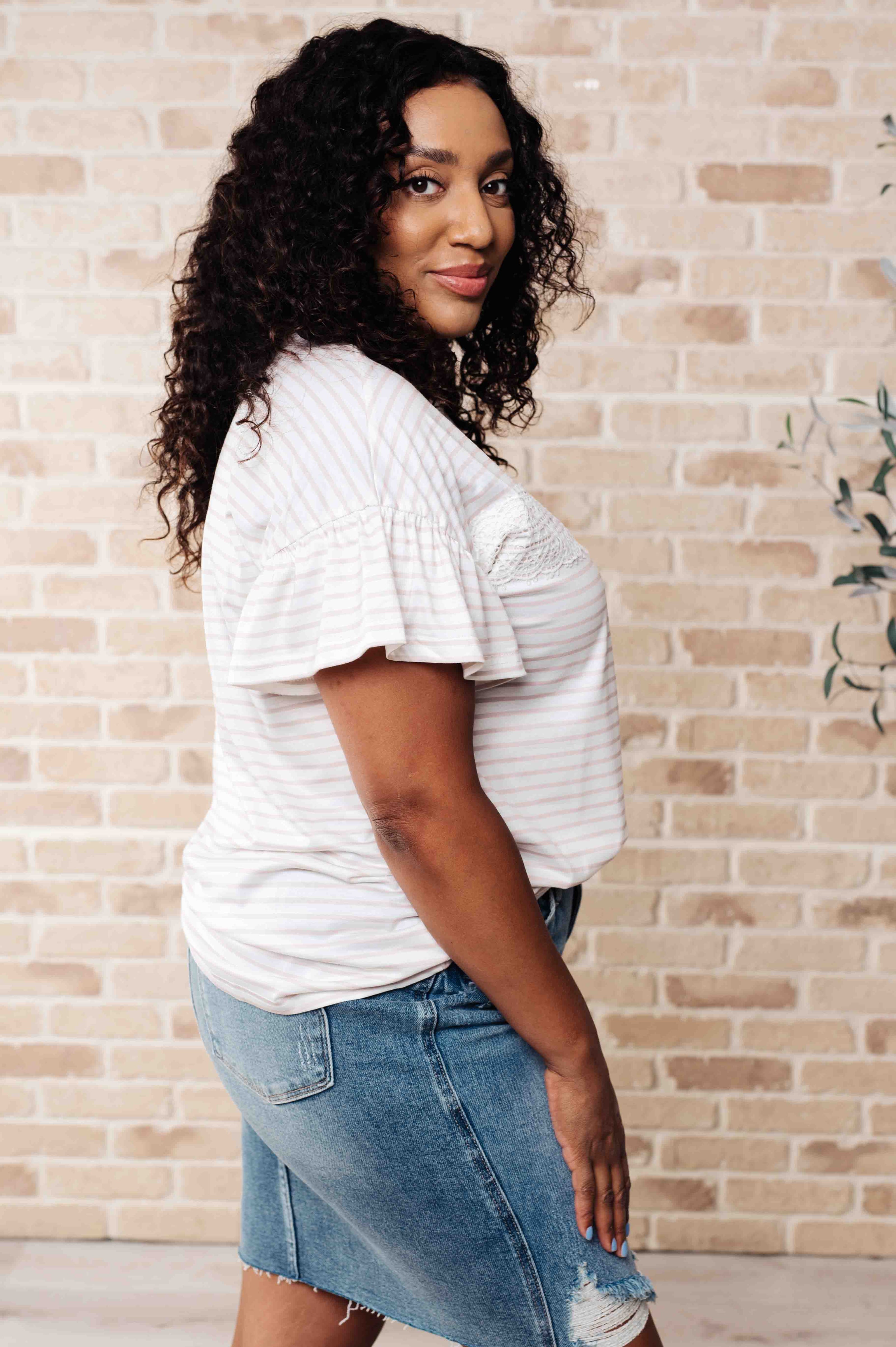 Hand to Hold Lace Detail Striped Top-Tops-Ave Shops-[option4]-[option5]-[option6]-[option7]-[option8]-Shop-Boutique-Clothing-for-Women-Online
