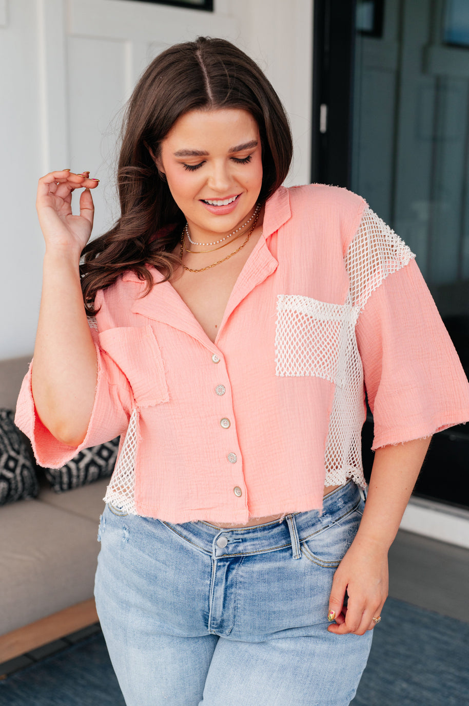 POL Havana Nights Button Up Top-Tops-Ave Shops-[option4]-[option5]-[option6]-[option7]-[option8]-Shop-Boutique-Clothing-for-Women-Online