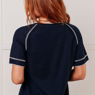 Heartbreaker Waffle Knit Tee in Blue-Tops-Ave Shops-[option4]-[option5]-[option6]-[option7]-[option8]-Shop-Boutique-Clothing-for-Women-Online