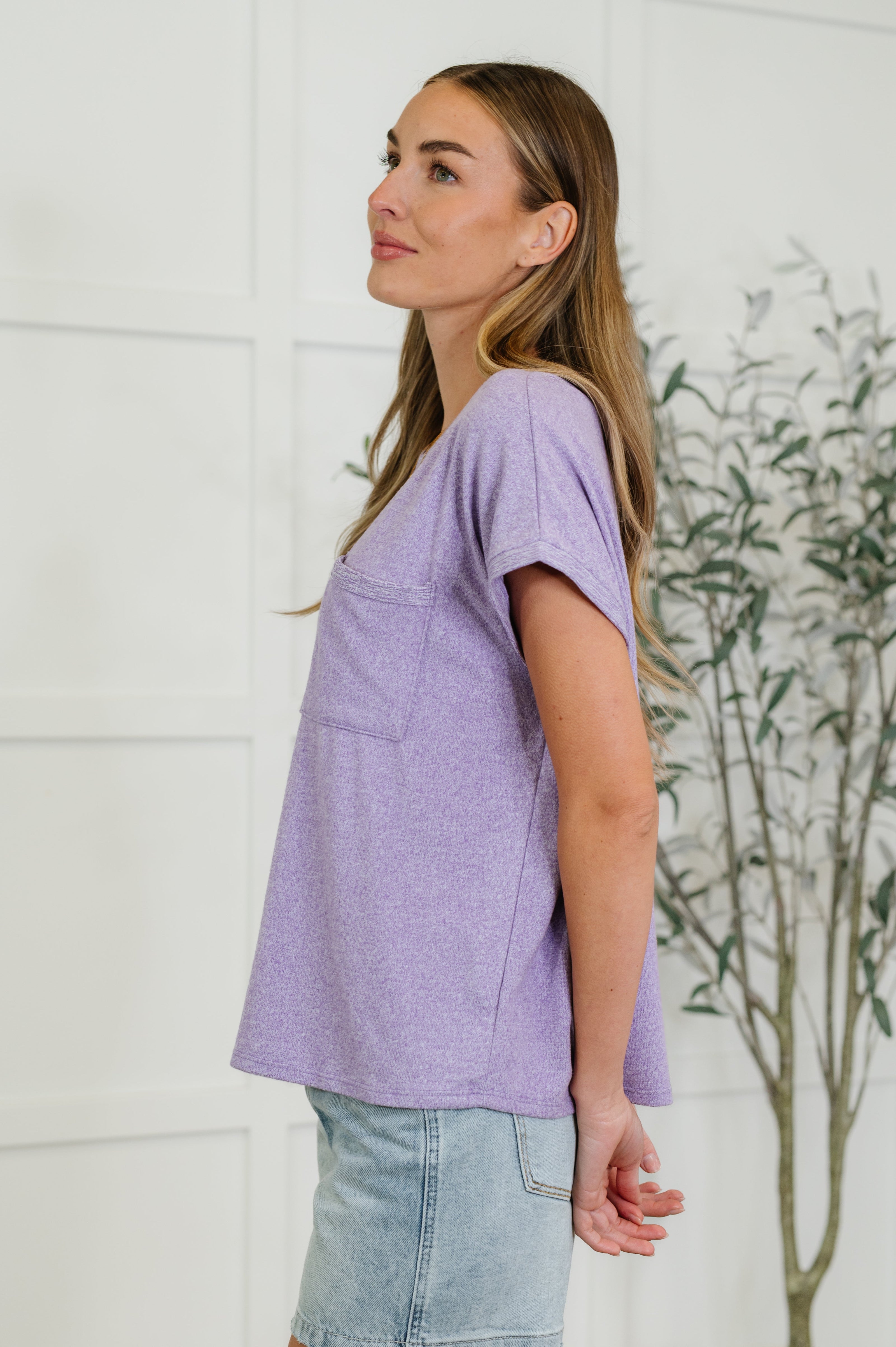 Zenana Heathered Harmony Basic Tee in Lavender-Womens-Ave Shops-[option4]-[option5]-[option6]-[option7]-[option8]-Shop-Boutique-Clothing-for-Women-Online
