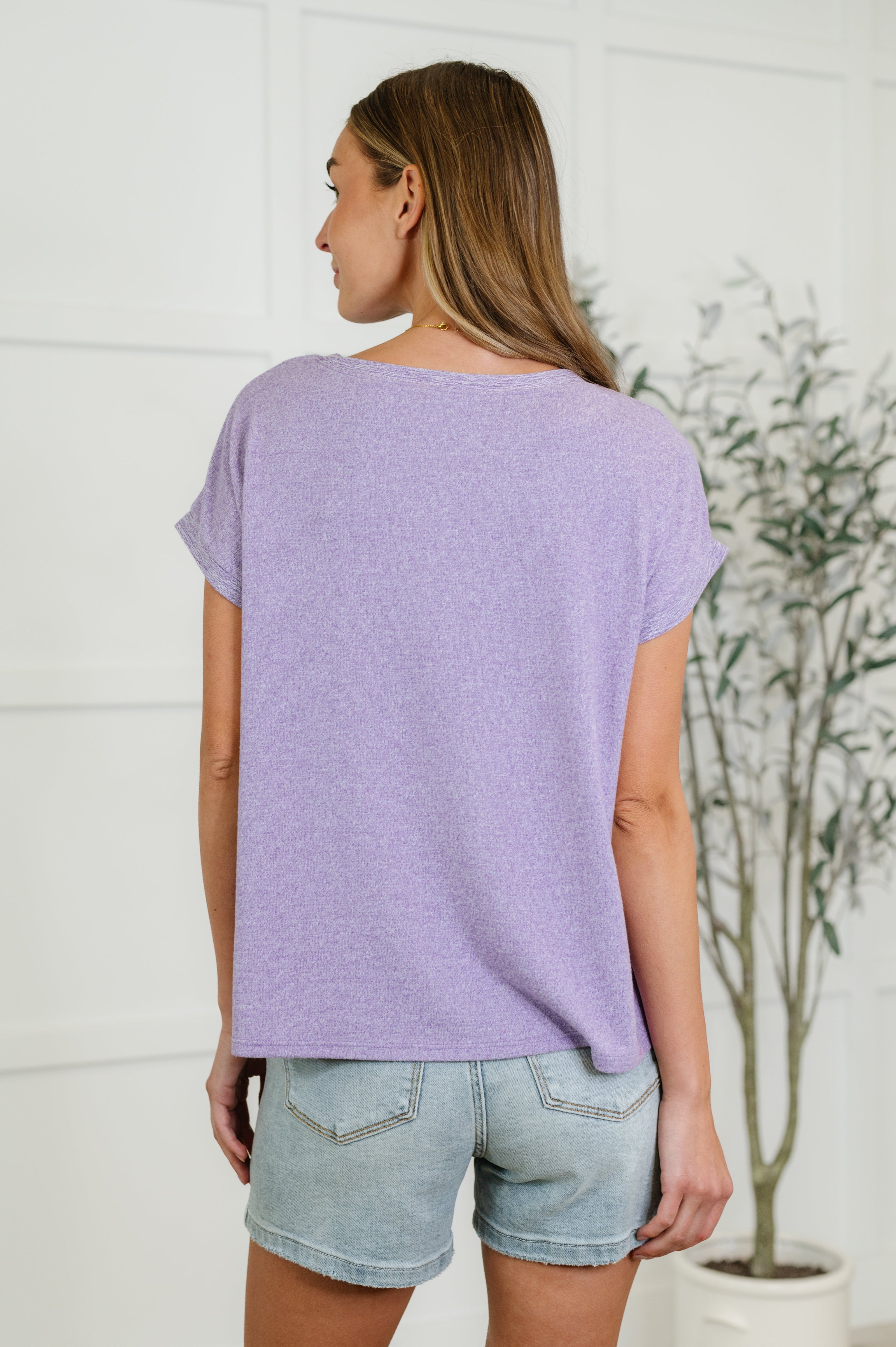 Zenana Heathered Harmony Basic Tee in Lavender-Womens-Ave Shops-[option4]-[option5]-[option6]-[option7]-[option8]-Shop-Boutique-Clothing-for-Women-Online