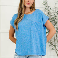 Zenana Heathered Harmony Basic Tee in Ocean Blue-Womens-Ave Shops-[option4]-[option5]-[option6]-[option7]-[option8]-Shop-Boutique-Clothing-for-Women-Online