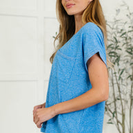 Zenana Heathered Harmony Basic Tee in Ocean Blue-Womens-Ave Shops-[option4]-[option5]-[option6]-[option7]-[option8]-Shop-Boutique-Clothing-for-Women-Online