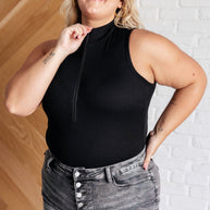 Higher and Higher Ribbed Zip Up Bodysuit-Bodysuits-Ave Shops-[option4]-[option5]-[option6]-[option7]-[option8]-Shop-Boutique-Clothing-for-Women-Online
