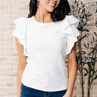 Highest Praise Ruffle Sleeve Blouse-Tops-Ave Shops-[option4]-[option5]-[option6]-[option7]-[option8]-Shop-Boutique-Clothing-for-Women-Online