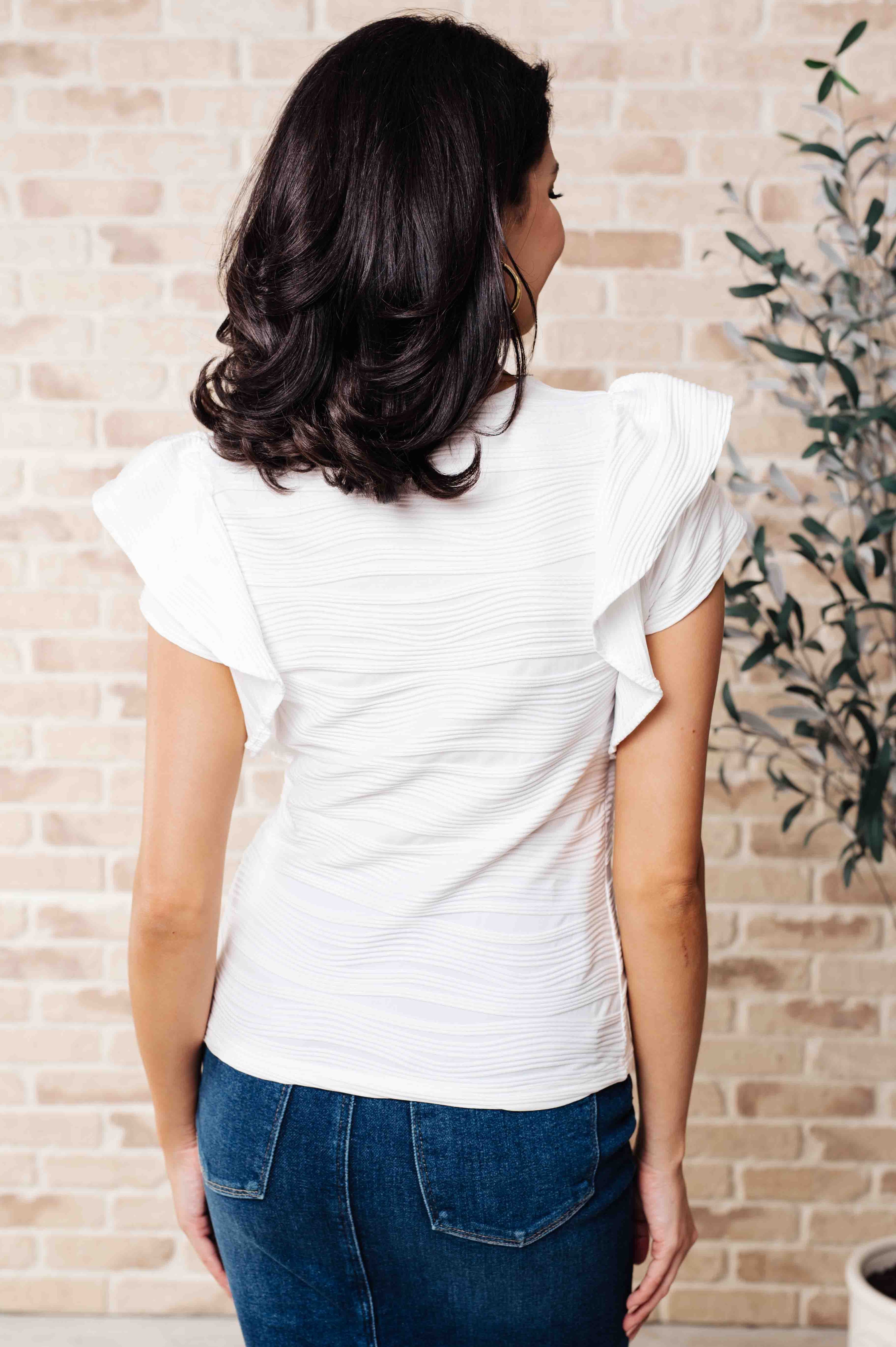 Highest Praise Ruffle Sleeve Blouse-Tops-Ave Shops-[option4]-[option5]-[option6]-[option7]-[option8]-Shop-Boutique-Clothing-for-Women-Online