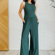 Hilary Wide Leg Jumpsuit in Green-Jumpsuits & Rompers-Ave Shops-[option4]-[option5]-[option6]-[option7]-[option8]-Shop-Boutique-Clothing-for-Women-Online