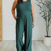 Hilary Wide Leg Jumpsuit in Green-Jumpsuits & Rompers-Ave Shops-[option4]-[option5]-[option6]-[option7]-[option8]-Shop-Boutique-Clothing-for-Women-Online