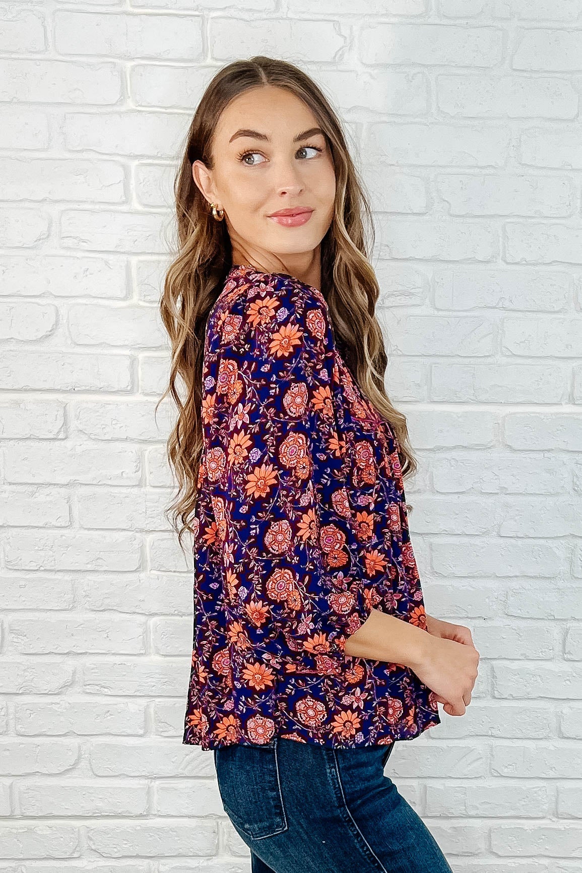 Hiterto Unknown Floral Babydoll Blouse-Womens-Ave Shops-[option4]-[option5]-[option6]-[option7]-[option8]-Shop-Boutique-Clothing-for-Women-Online