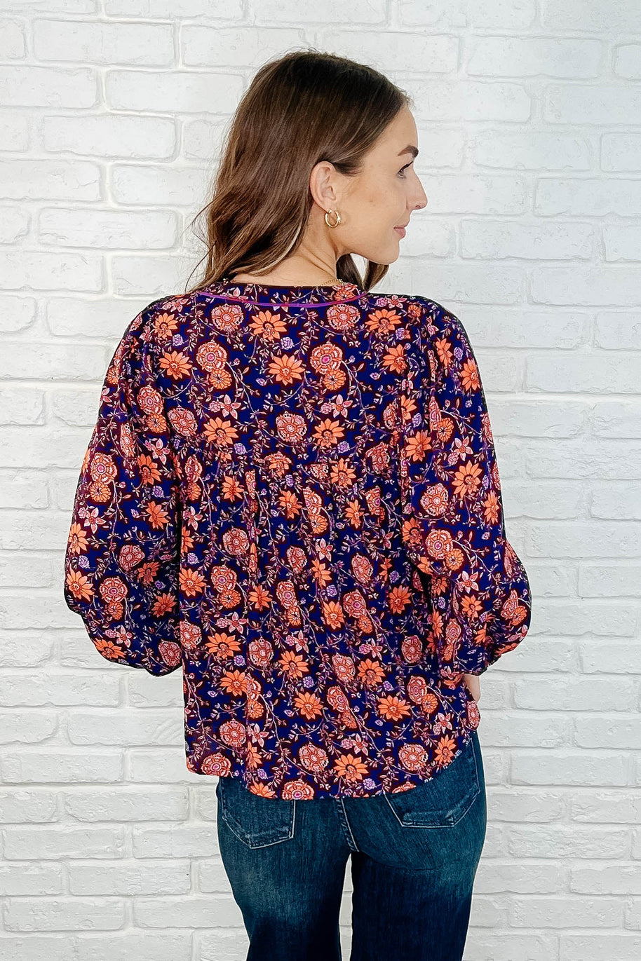 Hiterto Unknown Floral Babydoll Blouse-Womens-Ave Shops-[option4]-[option5]-[option6]-[option7]-[option8]-Shop-Boutique-Clothing-for-Women-Online