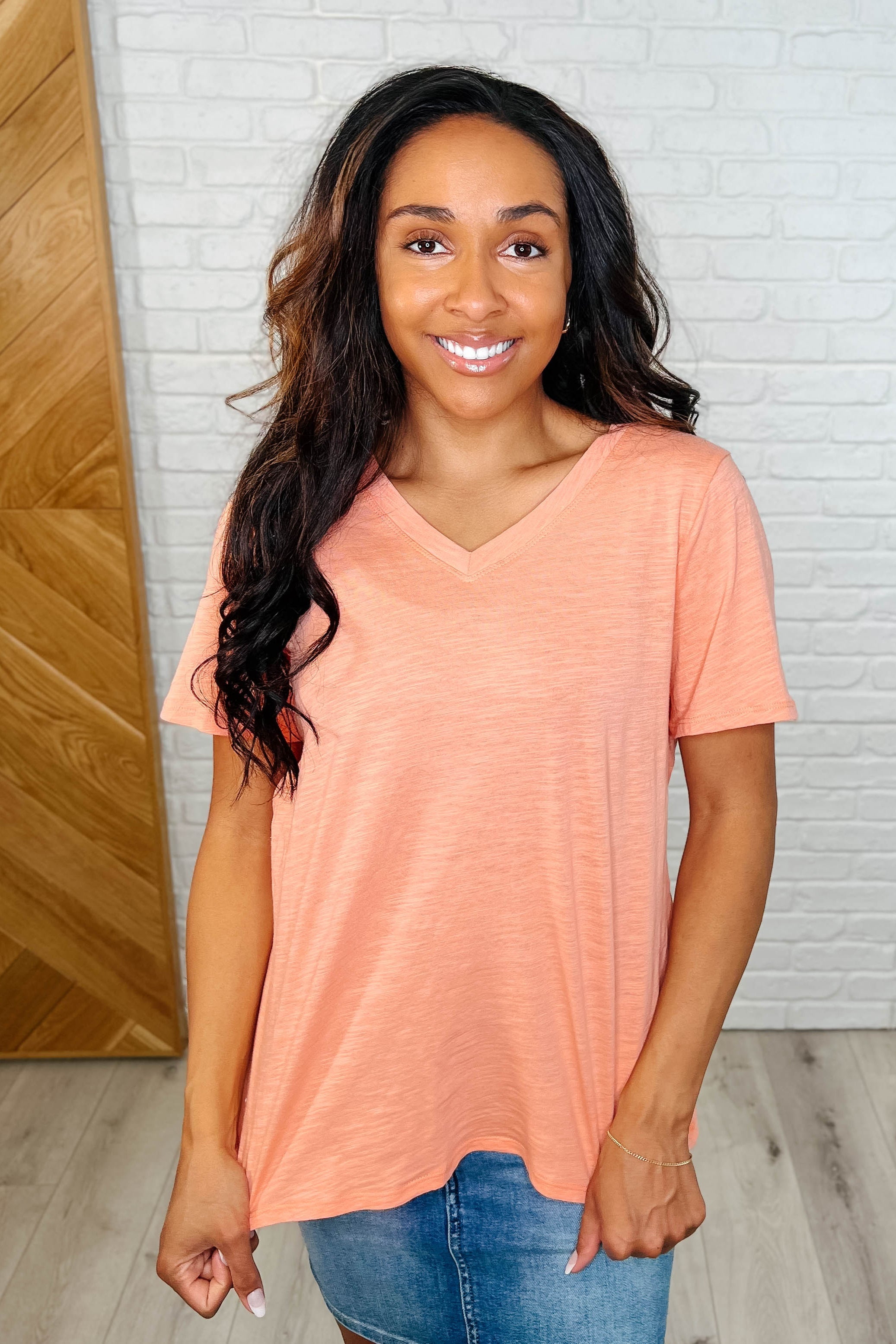 I Don't Have to Choose V-Neck Tee in Apricot Ice-Womens-Ave Shops-[option4]-[option5]-[option6]-[option7]-[option8]-Shop-Boutique-Clothing-for-Women-Online