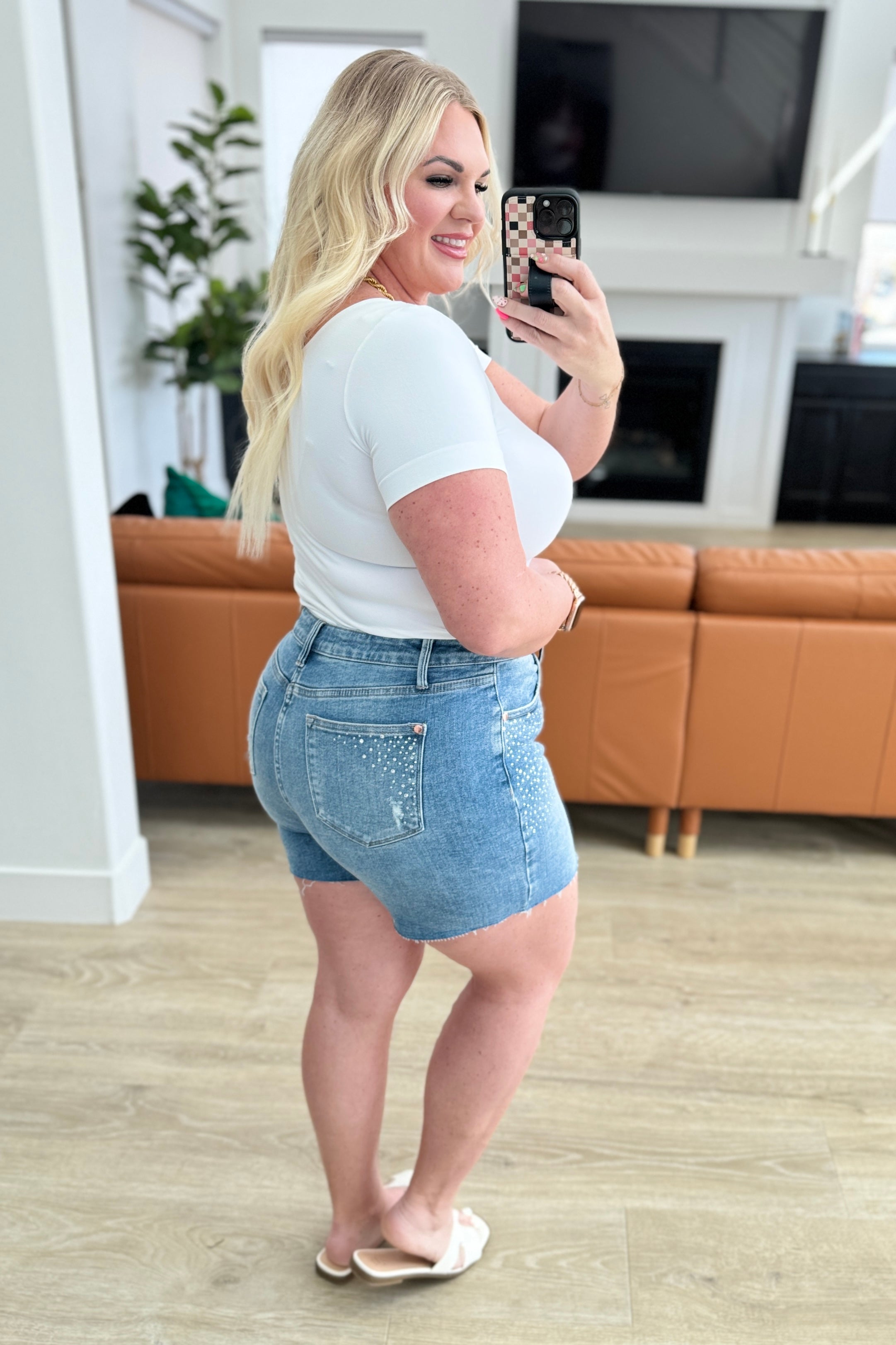 Judy Blue Elle High Rise Rhinestone Cutoff Shorts-Denim-Ave Shops-[option4]-[option5]-[option6]-[option7]-[option8]-Shop-Boutique-Clothing-for-Women-Online