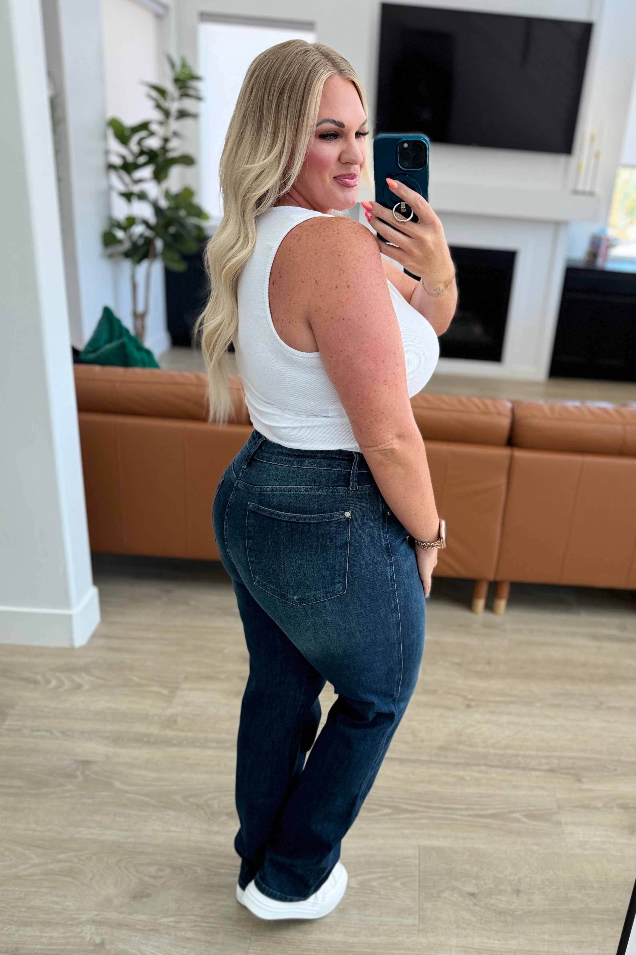 Judy Blue Muriel Mid Rise Control Top Classic Straight Jeans-Womens-Ave Shops-[option4]-[option5]-[option6]-[option7]-[option8]-Shop-Boutique-Clothing-for-Women-Online