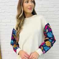Sing a Melody Floral Sleeve Top-Womens-Ave Shops-[option4]-[option5]-[option6]-[option7]-[option8]-Shop-Boutique-Clothing-for-Women-Online