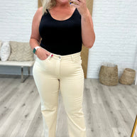 Judy Blue Alice High Rise Over Dyed 90's Straight Jeans in Light Khaki-Denim-Ave Shops-[option4]-[option5]-[option6]-[option7]-[option8]-Shop-Boutique-Clothing-for-Women-Online