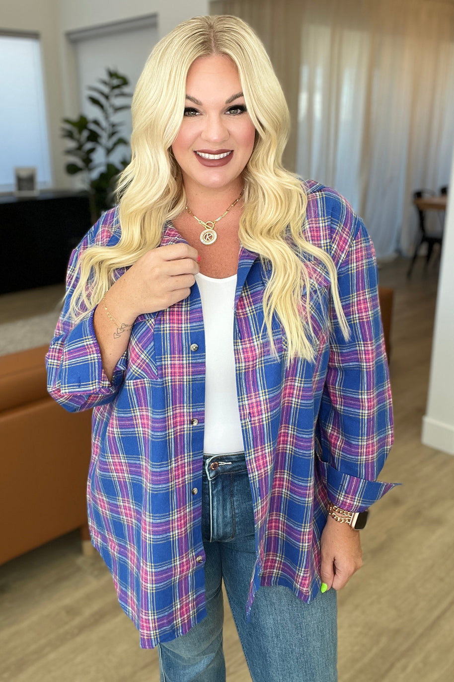 Shirley & Stone Lightweight Plaid Flannel In Four Colors-Womens-Ave Shops-[option4]-[option5]-[option6]-[option7]-[option8]-Shop-Boutique-Clothing-for-Women-Online