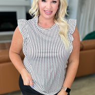 Heavily Invested Striped Ruffle Detail Top-Tops-Ave Shops-[option4]-[option5]-[option6]-[option7]-[option8]-Shop-Boutique-Clothing-for-Women-Online