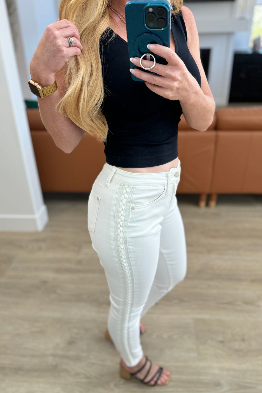 Judy Blue Maddie Mid Rise Braided Side Seam Relaxed Jeans-Denim-Ave Shops-[option4]-[option5]-[option6]-[option7]-[option8]-Shop-Boutique-Clothing-for-Women-Online