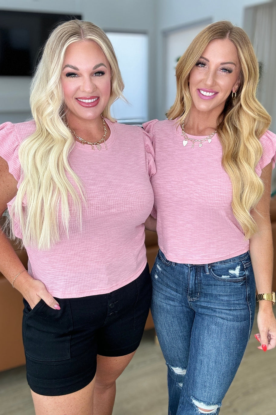 Especially Sweet Ruffle Sleeve Top-Tops-Ave Shops-[option4]-[option5]-[option6]-[option7]-[option8]-Shop-Boutique-Clothing-for-Women-Online
