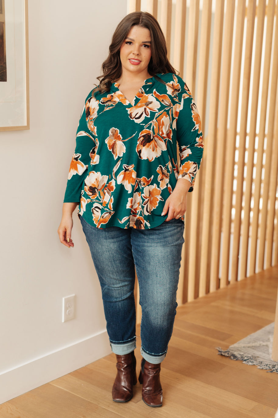 I Think Different Top in Teal Floral-Tops-Ave Shops-[option4]-[option5]-[option6]-[option7]-[option8]-Shop-Boutique-Clothing-for-Women-Online