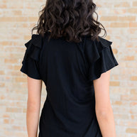 I'll Allow It Flutter Sleeve Tee In Black-Tops-Ave Shops-[option4]-[option5]-[option6]-[option7]-[option8]-Shop-Boutique-Clothing-for-Women-Online