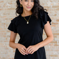 I'll Allow It Flutter Sleeve Tee In Black-Tops-Ave Shops-[option4]-[option5]-[option6]-[option7]-[option8]-Shop-Boutique-Clothing-for-Women-Online