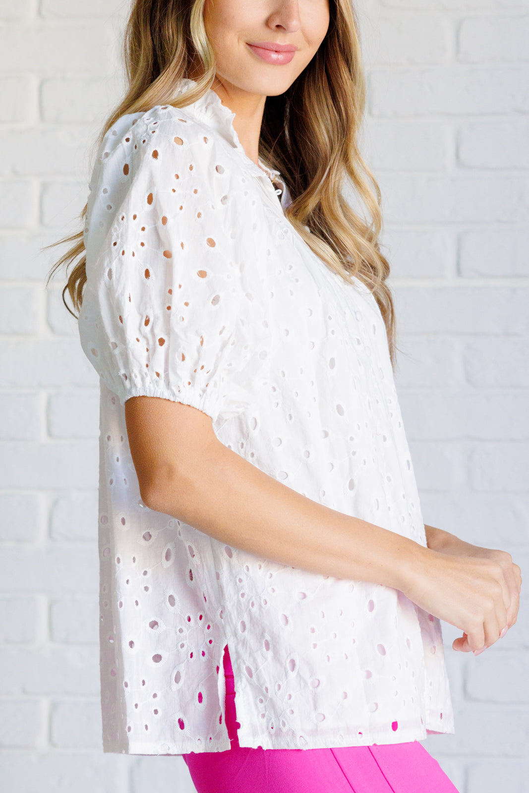 I'll Let You Know Eyelet Lace Blouse-Blouses-Ave Shops-[option4]-[option5]-[option6]-[option7]-[option8]-Shop-Boutique-Clothing-for-Women-Online