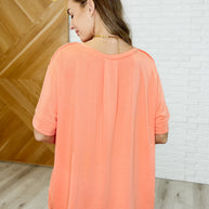 In the Rotation Exposed Seam Tee in Apricot Splash-Womens-Ave Shops-[option4]-[option5]-[option6]-[option7]-[option8]-Shop-Boutique-Clothing-for-Women-Online