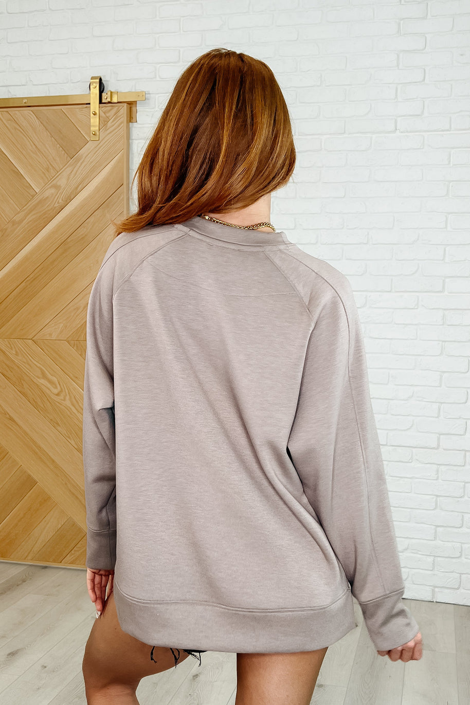 Zenana It's The Little Things Relaxed Scuba Pullover in Cocoa-Womens-Ave Shops-[option4]-[option5]-[option6]-[option7]-[option8]-Shop-Boutique-Clothing-for-Women-Online