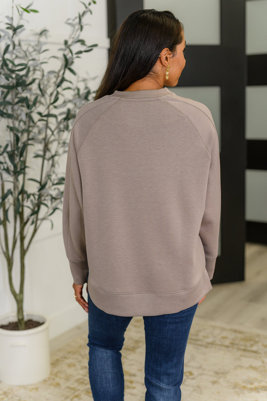 Zenana It's The Little Things Relaxed Scuba Pullover in Cocoa-Womens-Ave Shops-[option4]-[option5]-[option6]-[option7]-[option8]-Shop-Boutique-Clothing-for-Women-Online