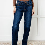 Judy Blue Jacqueline Mid Rise Frayed Hem Straight Leg Jean-Denim-Ave Shops-[option4]-[option5]-[option6]-[option7]-[option8]-Shop-Boutique-Clothing-for-Women-Online