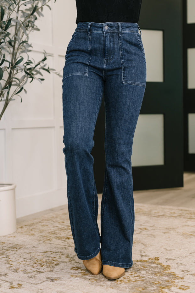 Jada High Waist Flare with Patch Pockets-Womens-Ave Shops-[option4]-[option5]-[option6]-[option7]-[option8]-Shop-Boutique-Clothing-for-Women-Online