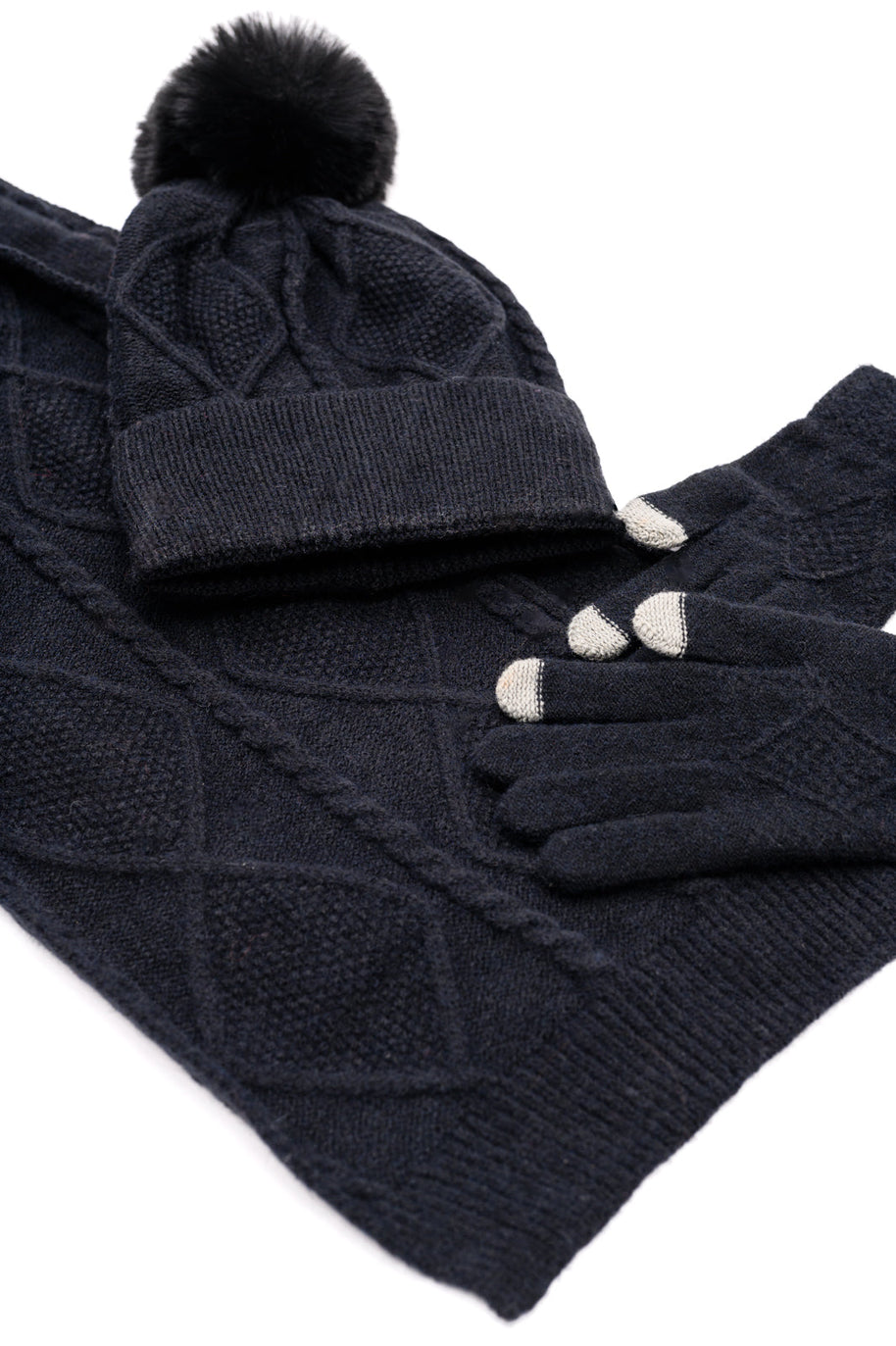 Jane Frost Beanie, Glove, and Scarf Set In Black-Accessories-Ave Shops-[option4]-[option5]-[option6]-[option7]-[option8]-Shop-Boutique-Clothing-for-Women-Online