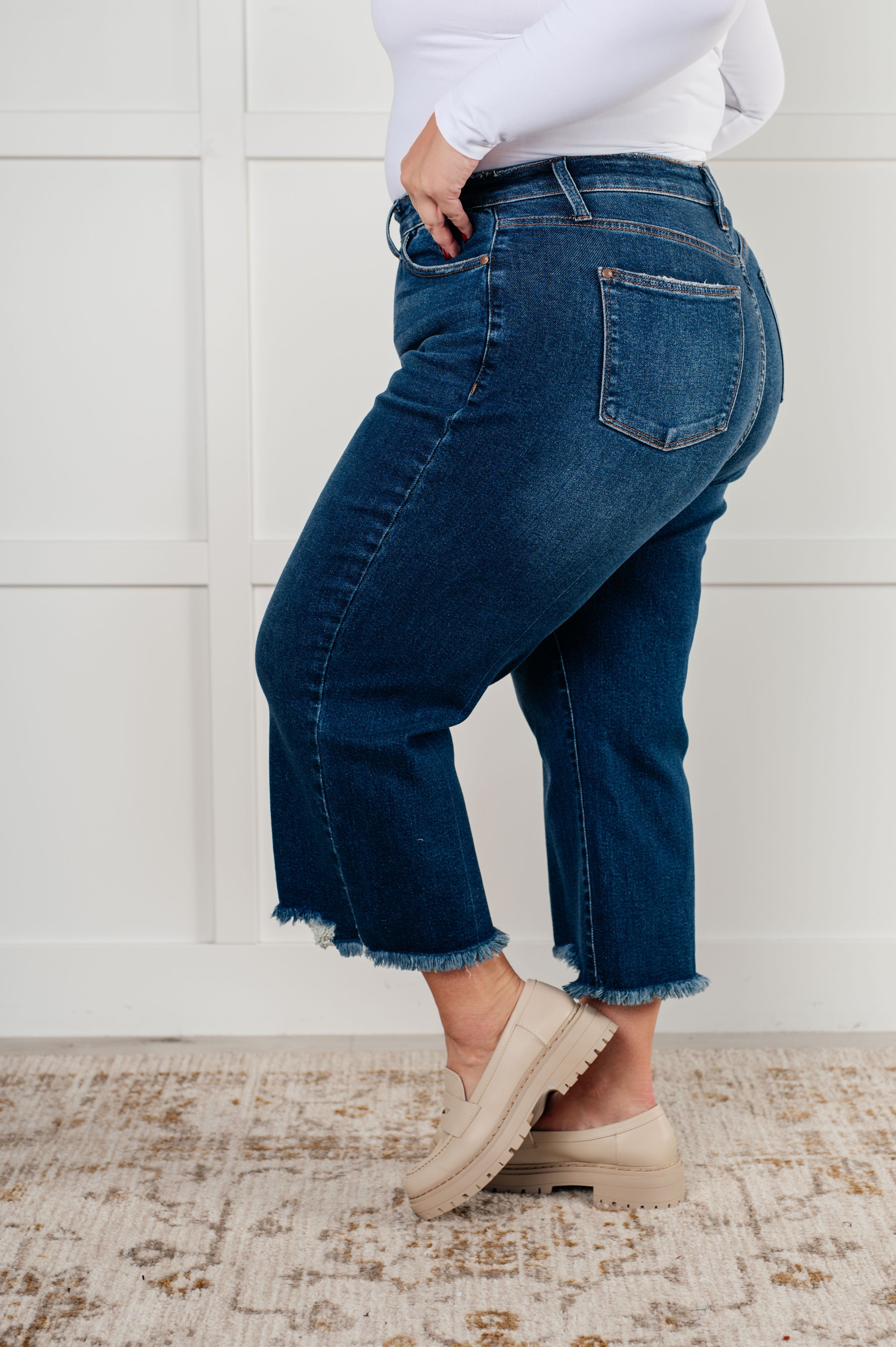 Judy Blue Janice High Rise Button Fly Wide Leg Crop Jeans-Womens-Ave Shops-[option4]-[option5]-[option6]-[option7]-[option8]-Shop-Boutique-Clothing-for-Women-Online