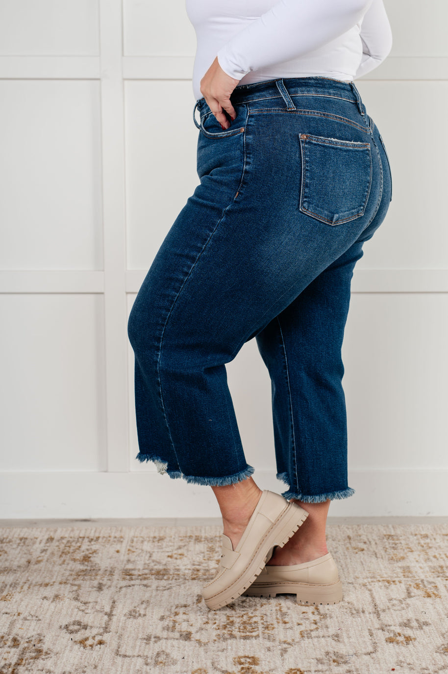 Judy Blue Janice High Rise Button Fly Wide Leg Crop Jeans-Womens-Ave Shops-[option4]-[option5]-[option6]-[option7]-[option8]-Shop-Boutique-Clothing-for-Women-Online