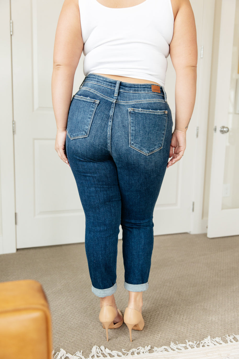 Judy Blue London Midrise Cuffed Boyfriend Jeans-Womens-Ave Shops-[option4]-[option5]-[option6]-[option7]-[option8]-Shop-Boutique-Clothing-for-Women-Online