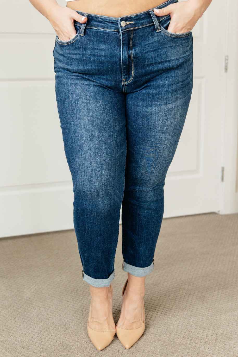Judy Blue London Midrise Cuffed Boyfriend Jeans-Womens-Ave Shops-[option4]-[option5]-[option6]-[option7]-[option8]-Shop-Boutique-Clothing-for-Women-Online