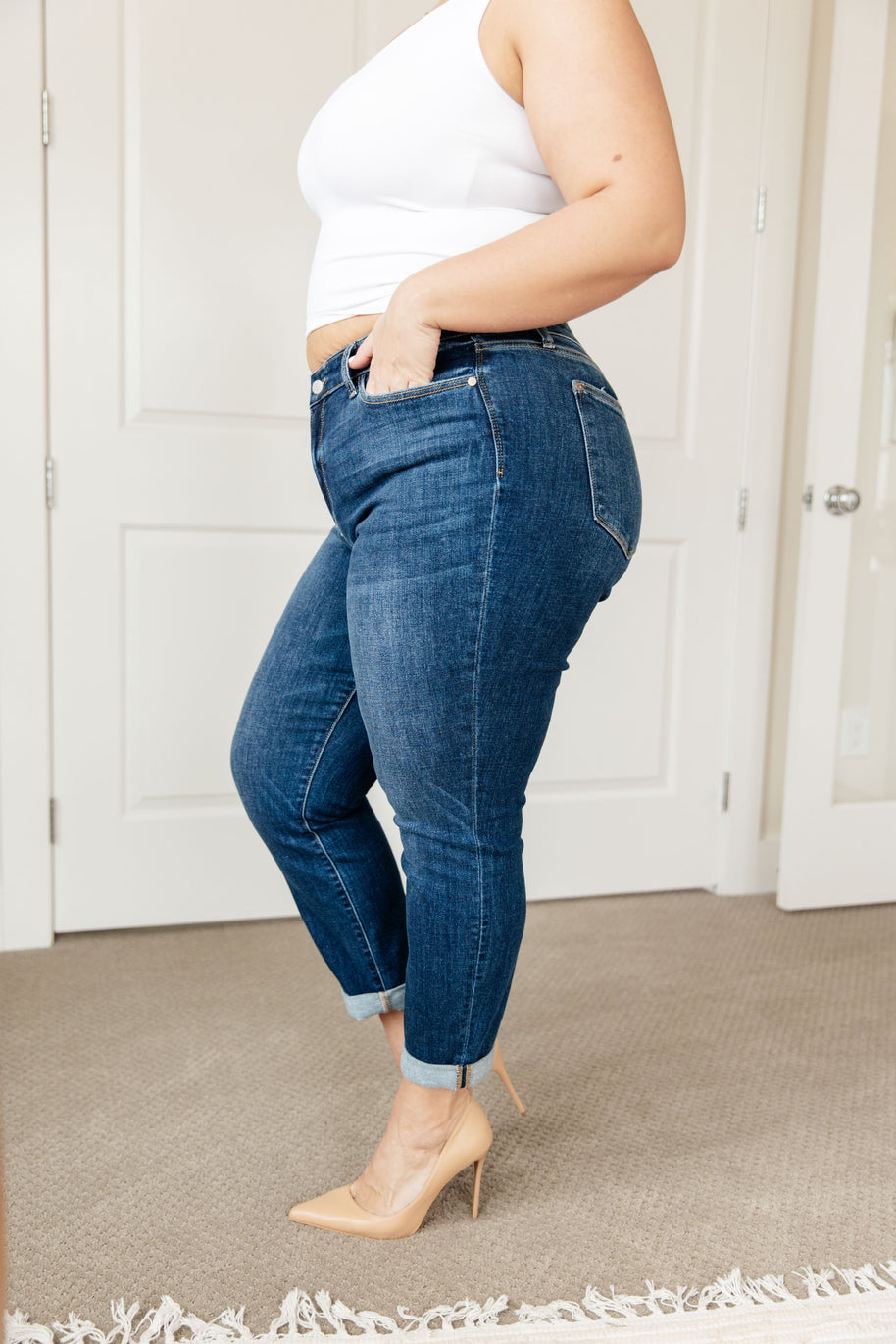 Judy Blue London Midrise Cuffed Boyfriend Jeans-Womens-Ave Shops-[option4]-[option5]-[option6]-[option7]-[option8]-Shop-Boutique-Clothing-for-Women-Online