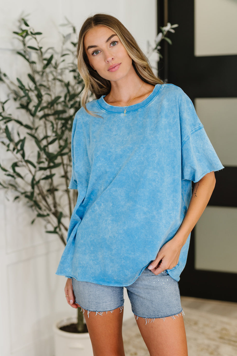 Zenana Just My Type Mineral Wash Relaxed Top in Deep Sky-Womens-Ave Shops-[option4]-[option5]-[option6]-[option7]-[option8]-Shop-Boutique-Clothing-for-Women-Online