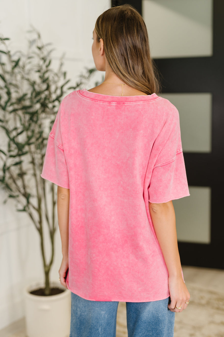 Zenana Just My Type Mineral Wash Relaxed Top in Fuchsia-Womens-Ave Shops-[option4]-[option5]-[option6]-[option7]-[option8]-Shop-Boutique-Clothing-for-Women-Online