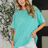 Zenana Just My Type Mineral Wash Relaxed Top in Turquoise-Womens-Ave Shops-[option4]-[option5]-[option6]-[option7]-[option8]-Shop-Boutique-Clothing-for-Women-Online