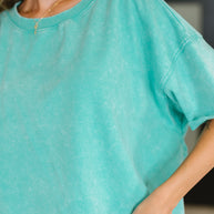 Zenana Just My Type Mineral Wash Relaxed Top in Turquoise-Womens-Ave Shops-[option4]-[option5]-[option6]-[option7]-[option8]-Shop-Boutique-Clothing-for-Women-Online