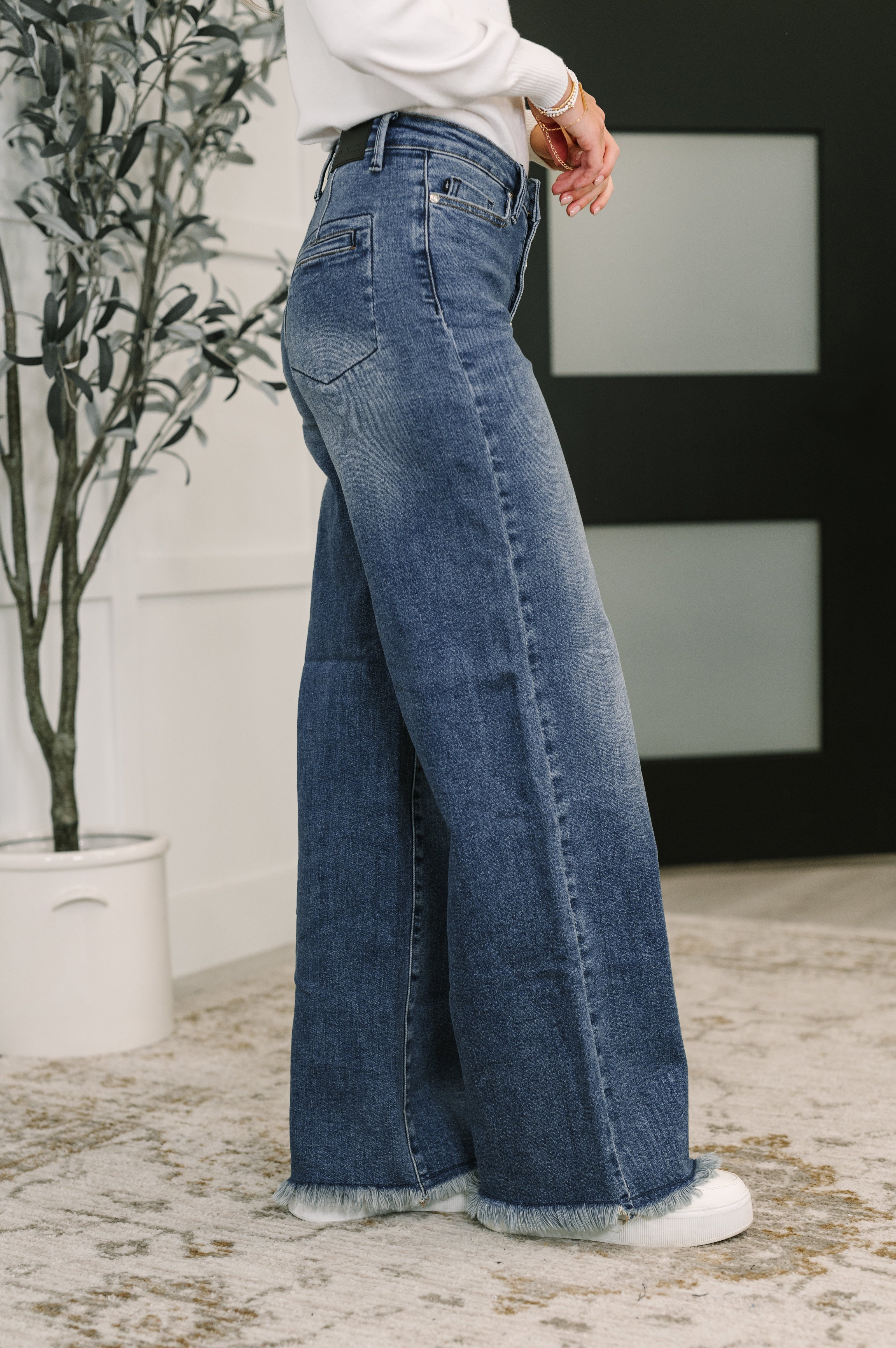 Karla High Waist Column Straight Button-Fly & Back Welt Pkts-Womens-Ave Shops-[option4]-[option5]-[option6]-[option7]-[option8]-Shop-Boutique-Clothing-for-Women-Online